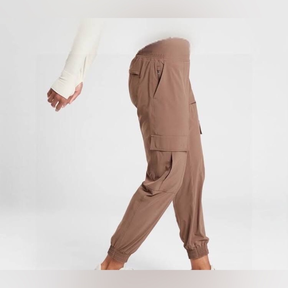 Athleta Chelsea Mid-Rise Utility Cargo Pocket Athletic Jogger in Mineral Brown - Picture 2 of 12